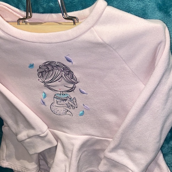 BUNDLE DISCOUNTS! 18-24mo light Pink Baby Gap Mermaid Peplum Sweater Shirt Girls - Picture 4 of 9